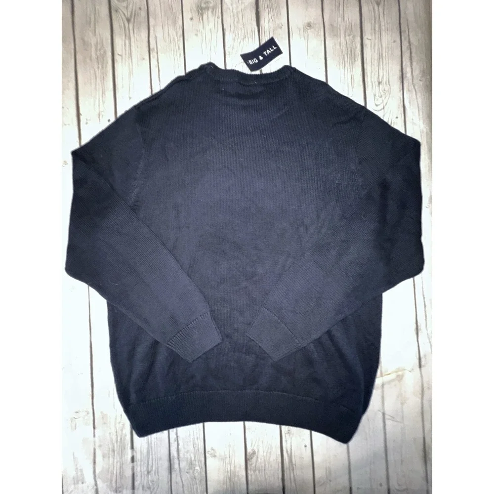 Chaps Sweater Men 3XLT Blue Big & Tall Cotton Crew Neck Pullover NWT
